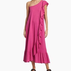 NWT Free People Elisa One-Shoulder Cotton Midi-Dress Size XS